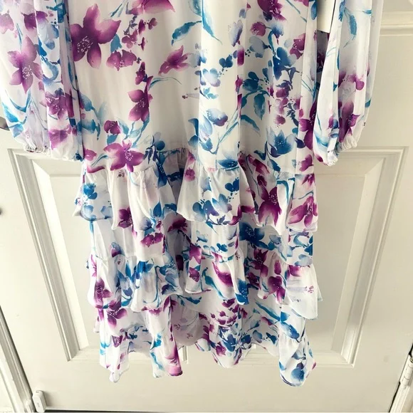 NWT Lulu’s Sweet Sunday Floral Print Long Sleeve Midi Dress Medium - Picture 7 of 14